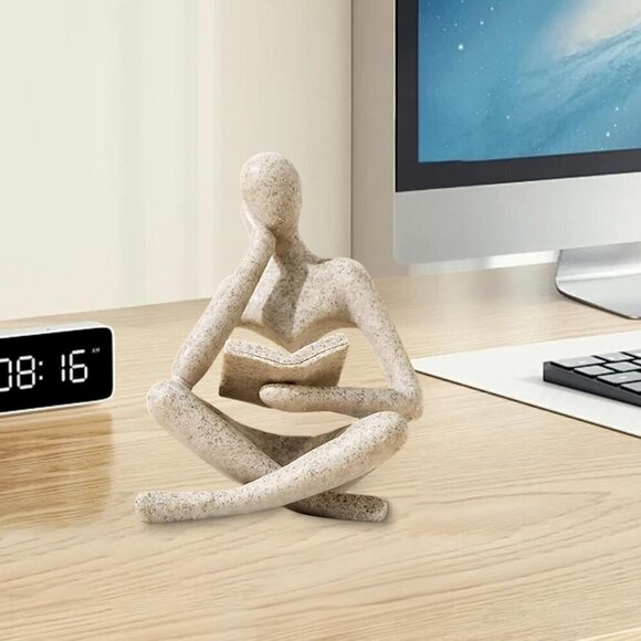 Bookshelf Decor Thinker Statue Abstract Art Reading Thinker Sculpture Figurine - Picture 8 of 9